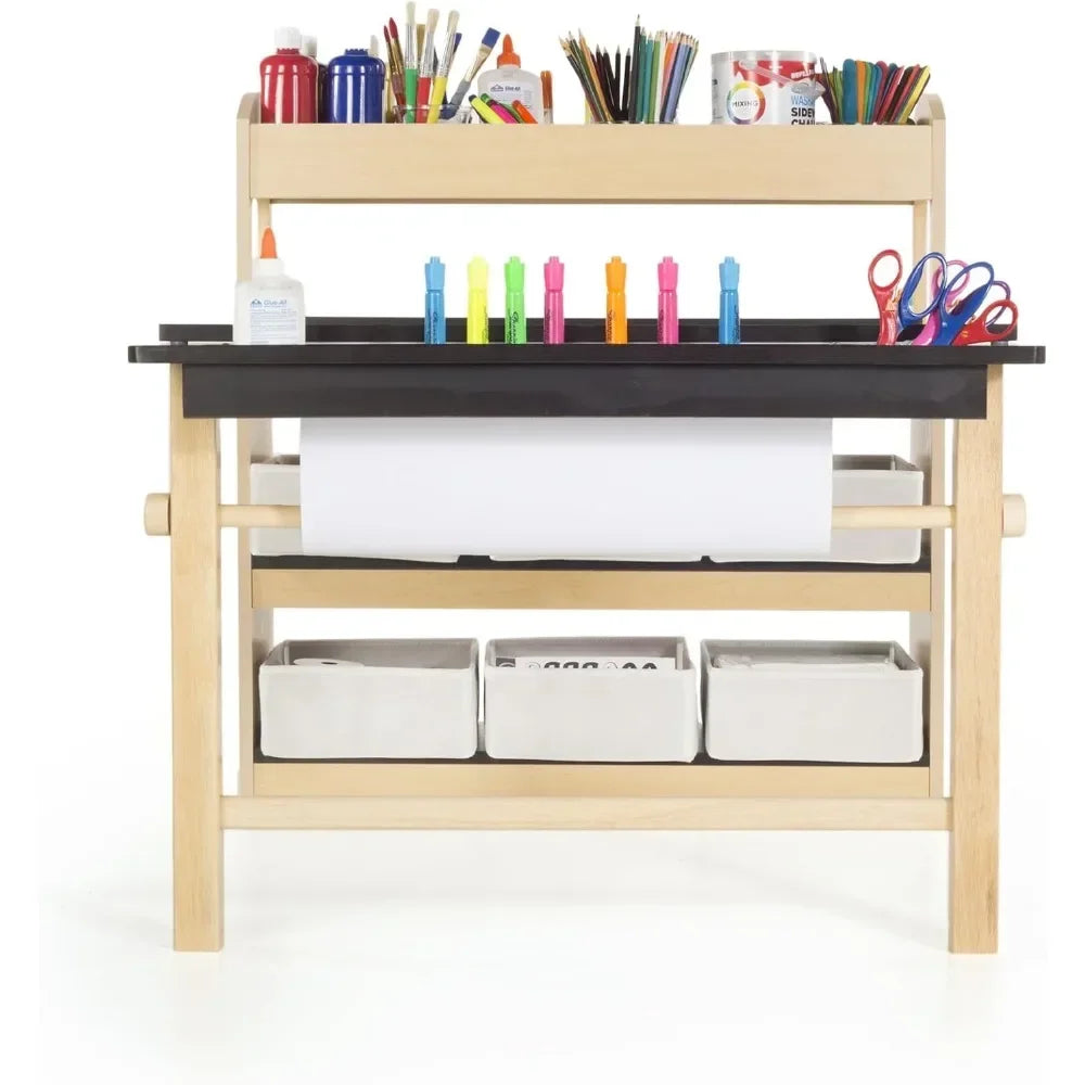 Deluxe Kids Art Center Table With Storage And Paper Roll