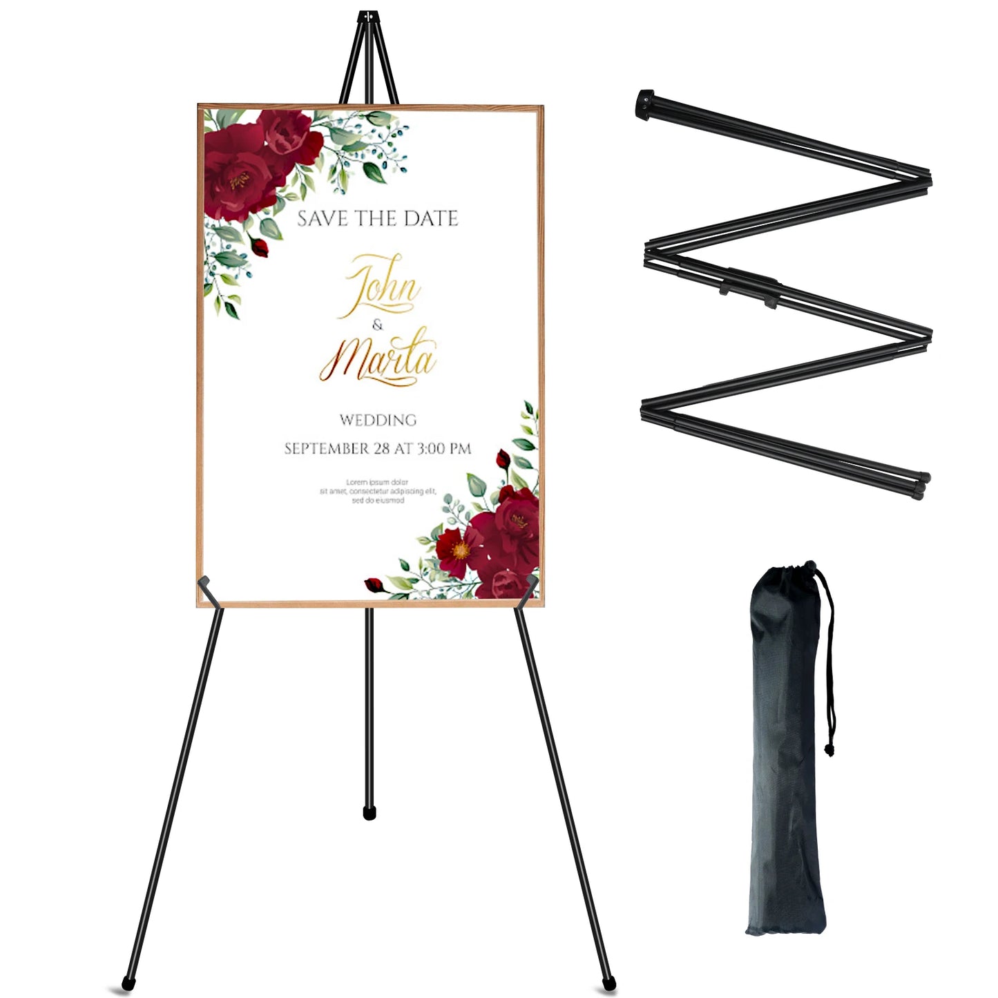 Portable Tripod Display Easel Stand for Artwork and Posters