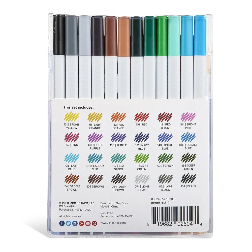 Hign-concerned Fine Line Pens 24pc Set for Drawing Pro