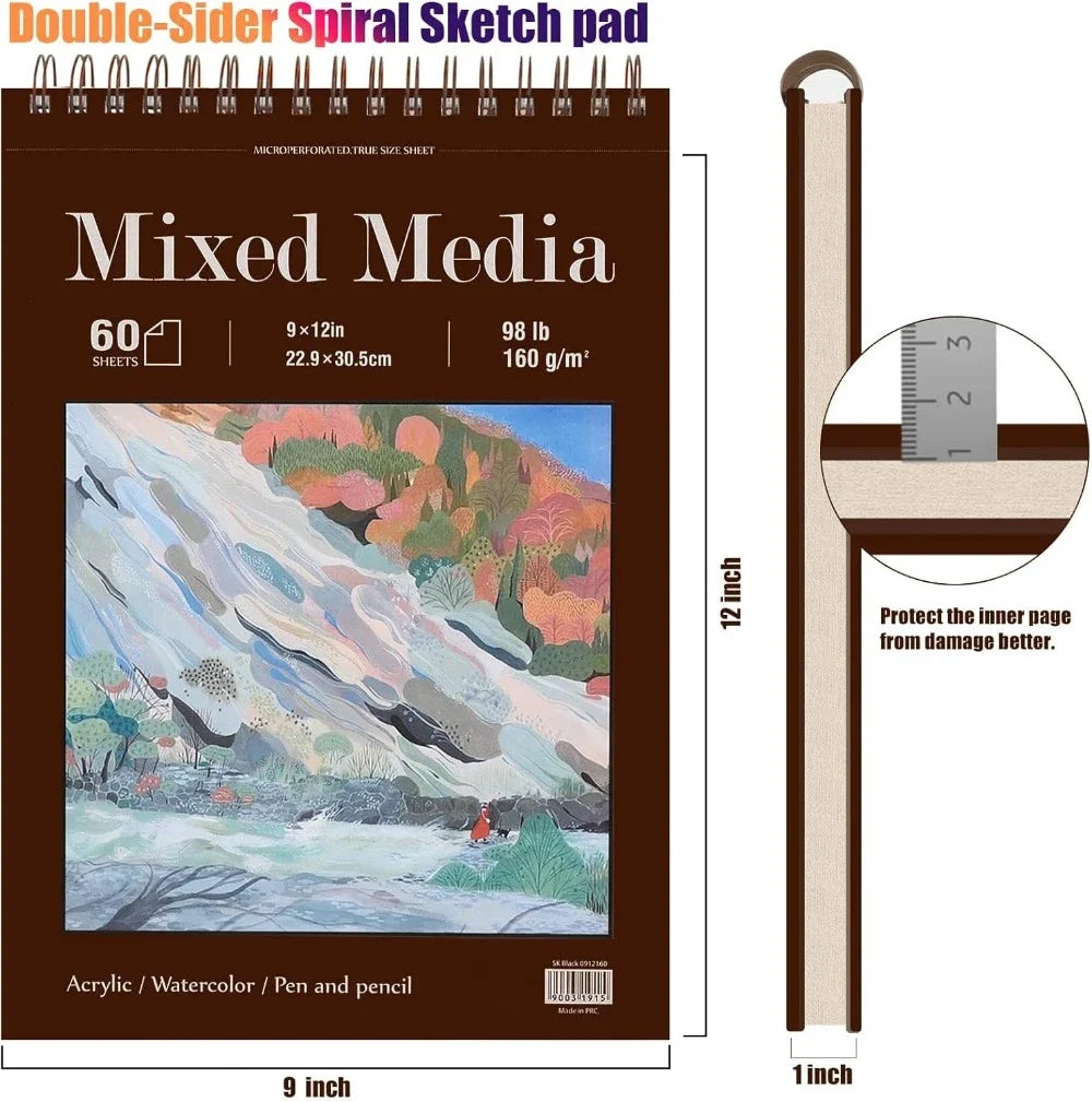 Hign-concerned Spiral Bound Hardcover Sketchbook Heavy Duty