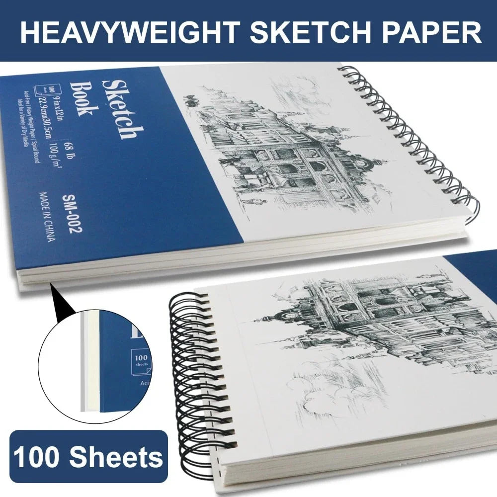 Hign Concerned Hardcover Sketchbook 100 Sheets Spiral Bound