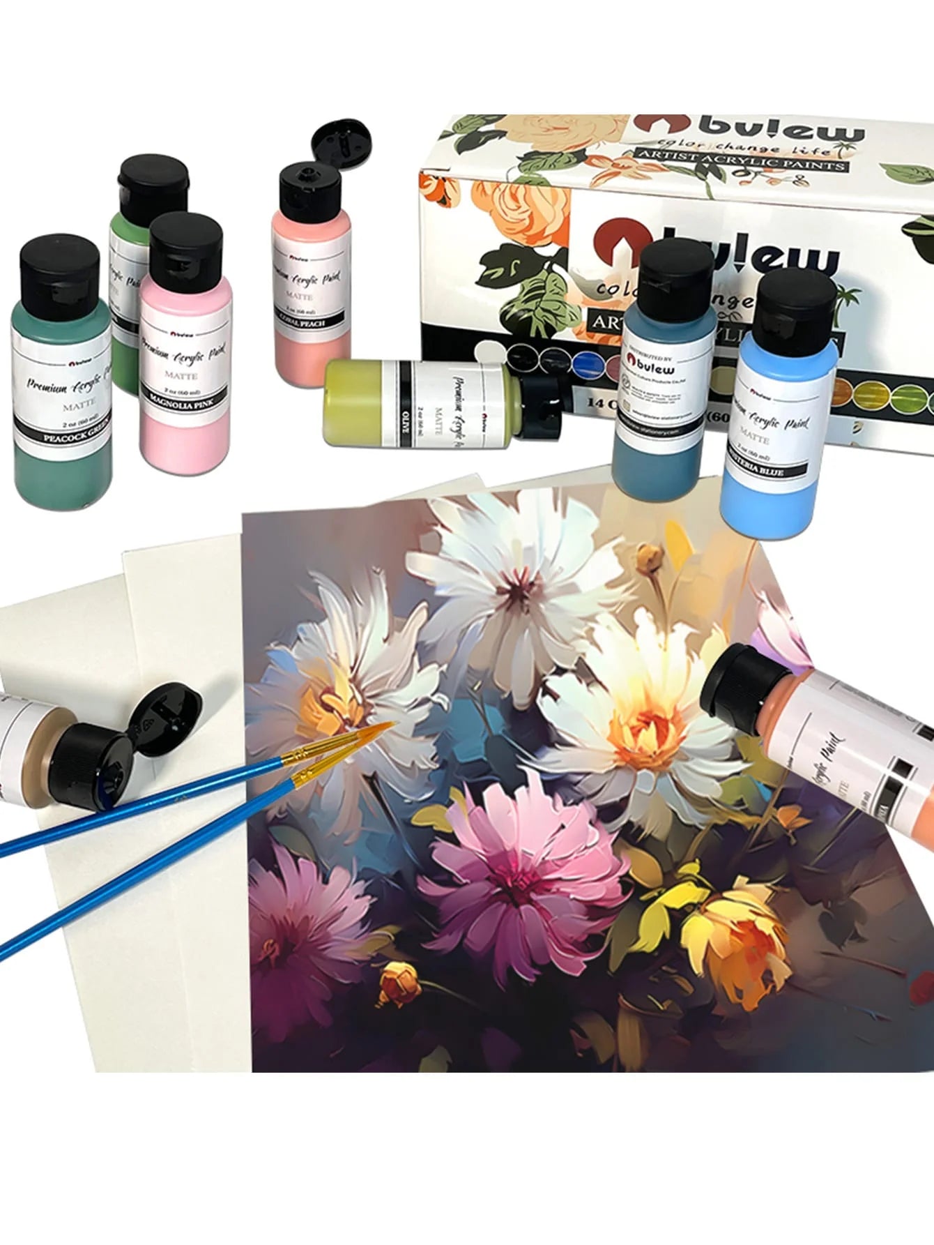Bview Professional Acrylic Paint Set For Canvas And Crafts