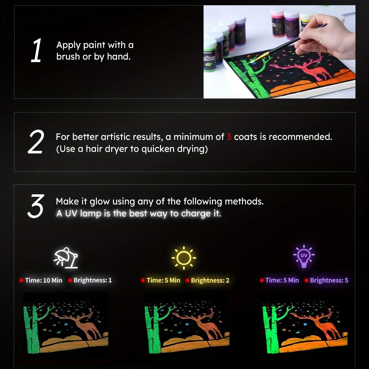 Neon Glow Acrylic Paint Set for Creative Crafts and Art