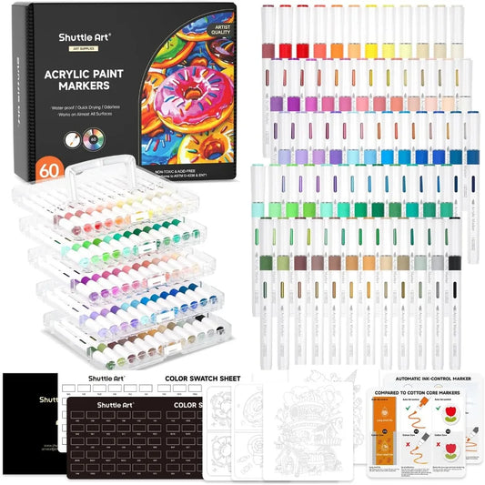 Automatic Ink Control Acrylic Brush Paint Markers Craft