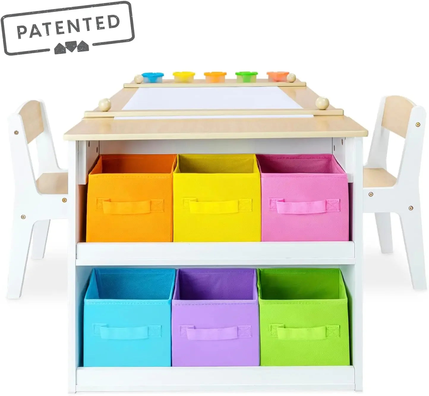 Convertible Kids Art Table And Easel With Storage Bins