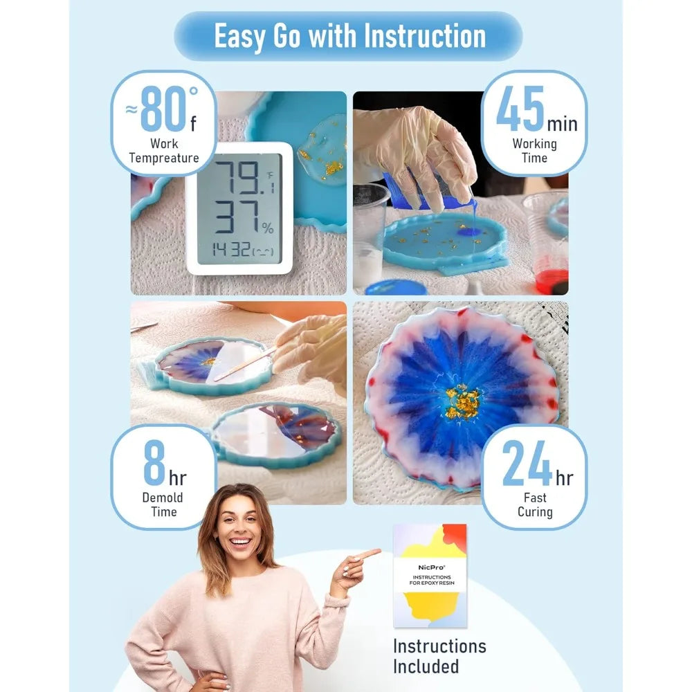 Crystal Clear Epoxy Resin Kit For Art Coating Casting