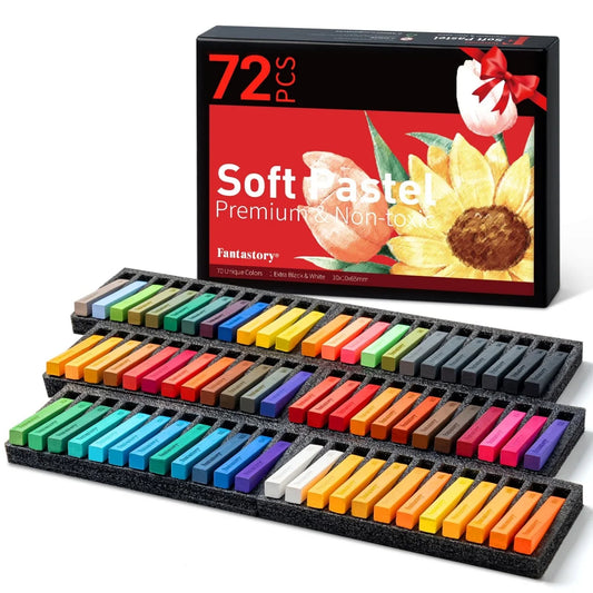 Fantastory 72 Colors Soft Chalk Pastels Set Non Toxic