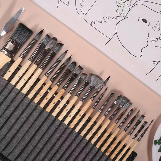 Professional Nylon Hair Artist Brush Set For Watercolor