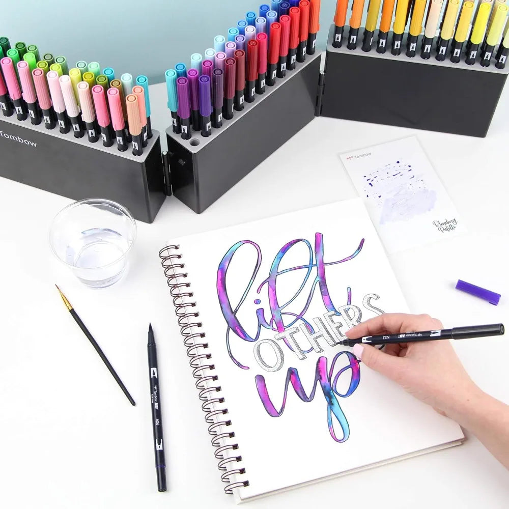 Hign-concerned Dual Brush Pen Markers 108 Color Set Case