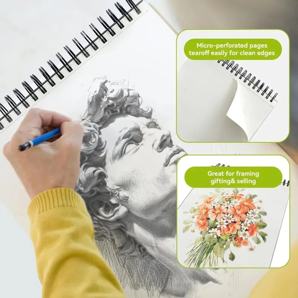Hign-concerned Sketchbook Acid Free SpiralBound Drawing Pad