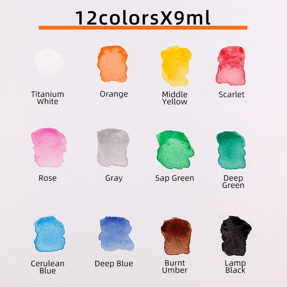 Choice Watercolor Pigment Set Student Graffiti 12 Colors