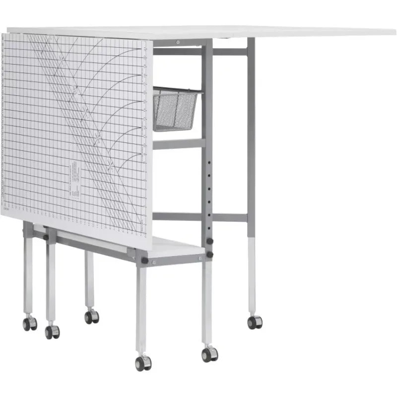 Foldable Hobby Cutting Grid Table With Storage Drawers