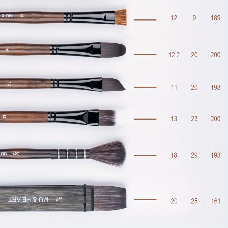 Professional Bamboo Artist Brushes Set for Watercolor and Acrylic