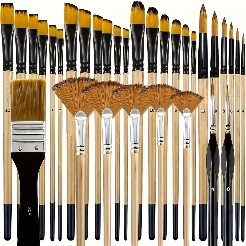 Nylon Brush Art Set for Acrylic Oil and Watercolor Painting
