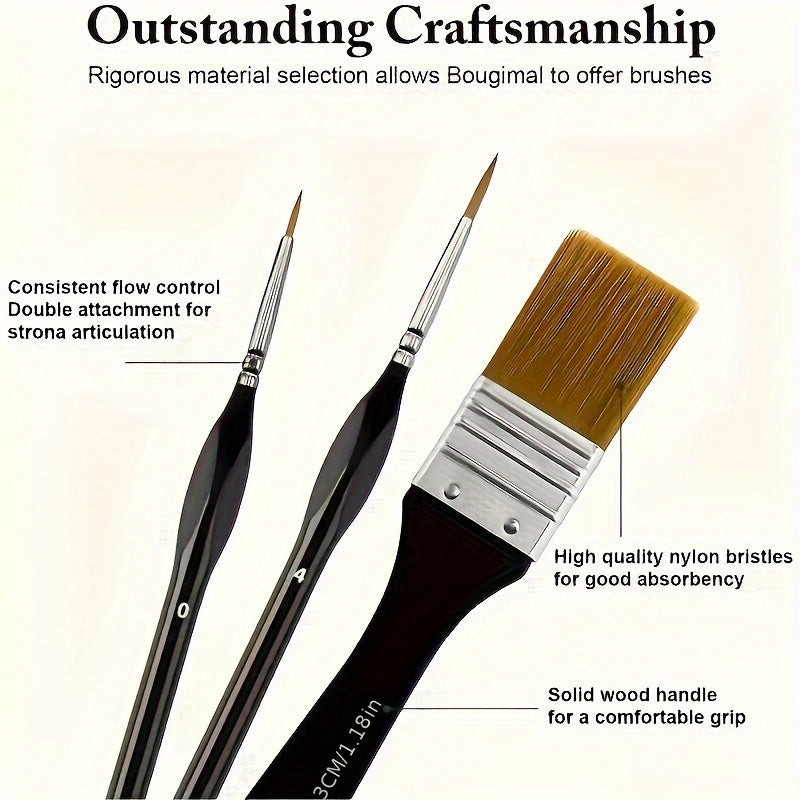 Nylon Brush Art Set for Acrylic Oil and Watercolor Painting