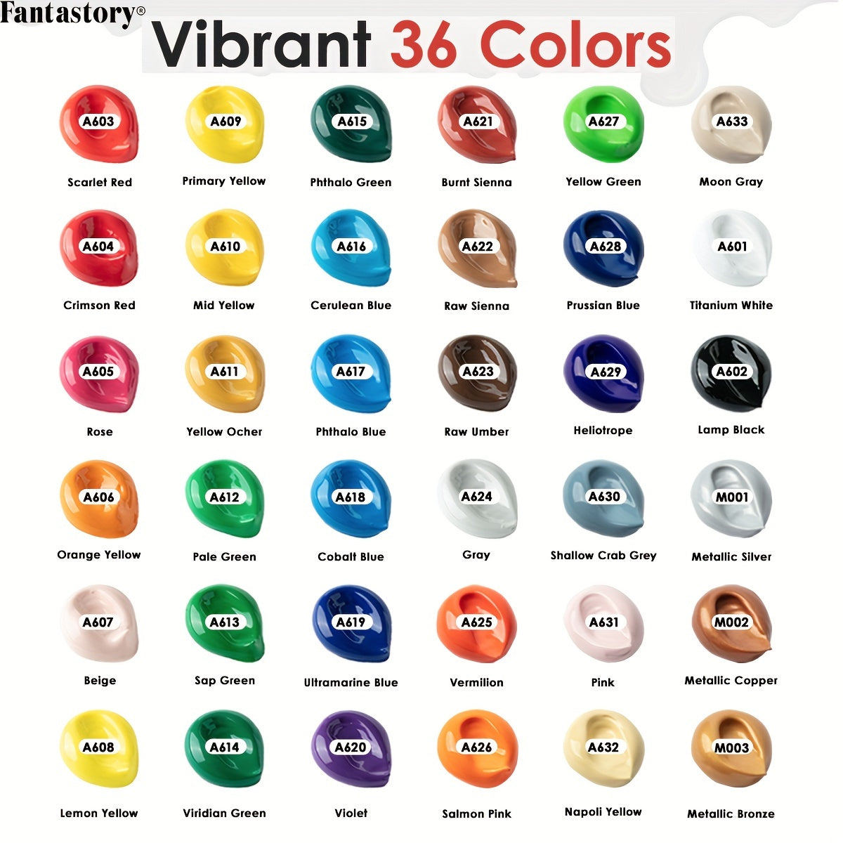 Acrylic Paint Set With 12 Brushes For Creative Art Projects